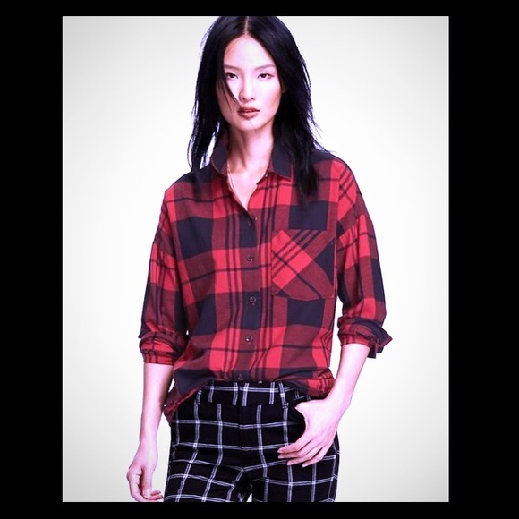 Old Navy Tops - Old Navy- Red and Black Button Up Flannel